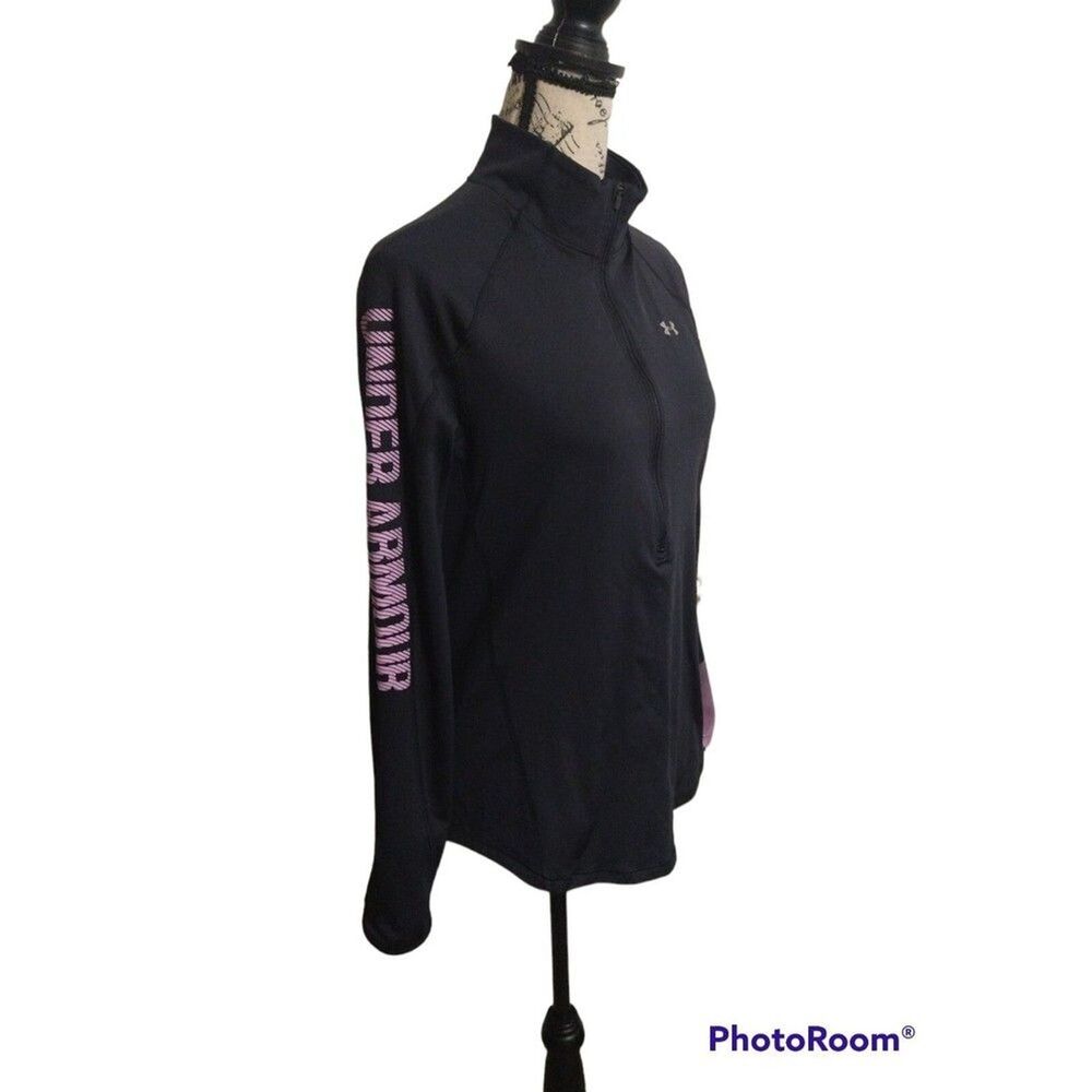 Under Armour 1/4 zip ladies black athletic top